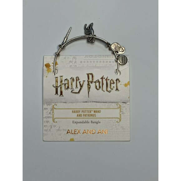 NEW Alex and Ani Harry Potter Wand & Patronus Expandable Bangle – Silver Finish - Picture 2 of 5